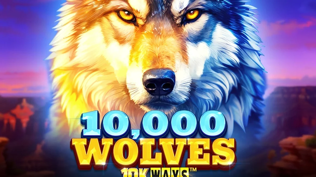 Interface do jogo 10,000 Wolves 10K Ways com temática de lobos